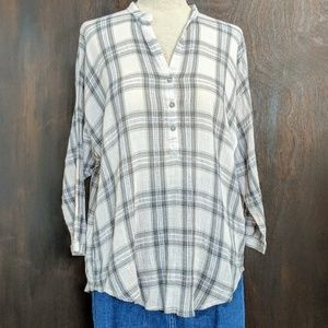 💛 Lucky Brand Tunic, Cream/Purple/Silver 💛